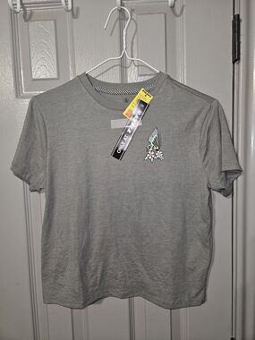 NWT Volcom Light Sage Green Tee with Pastel Butterflies
